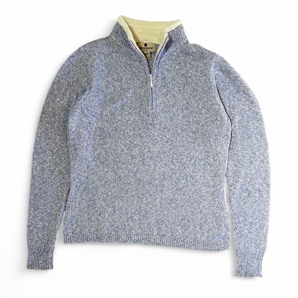 Woolrich Women’s Knit Quarter Zip Sweater Jacket Heathered Purple Size M